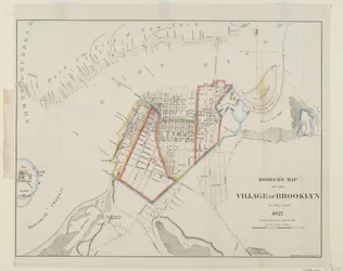 Carte de Hooker du village de Brooklyn, 1861